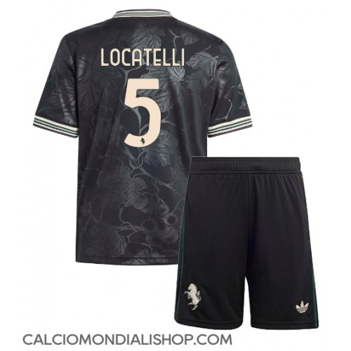 Maglie da calcio Juventus Manuel Locatelli #5 Terza Maglia Bambino 2025-26 Manica Corta (+ Pantaloni corti)